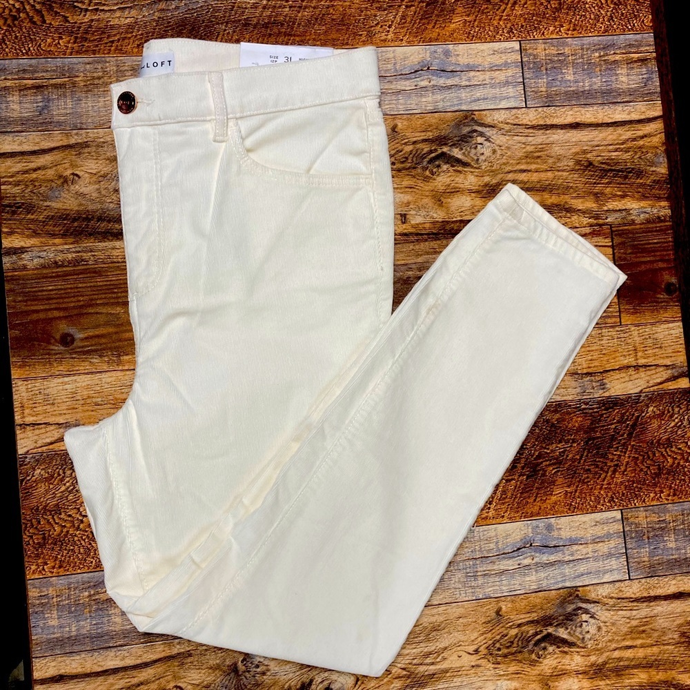 Loft High Waist Skinny Corduroy Pants NWT, Size 12P/31P (#SUM137)